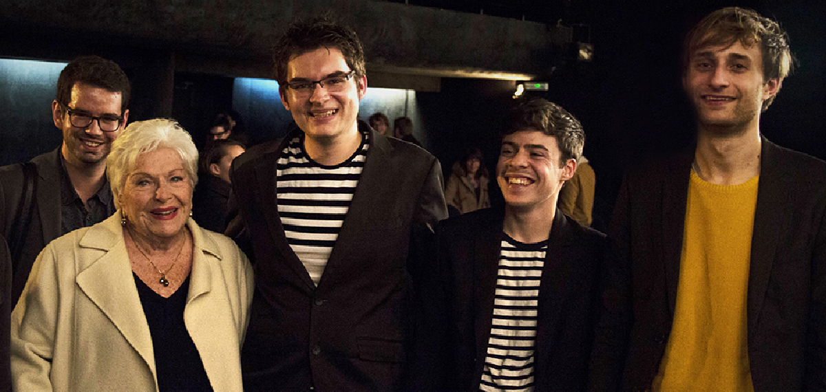 Kevin Desmidts, Adrien Rogé et Vincent Vitte en compagnie de Line Renaud © Antonin Assié